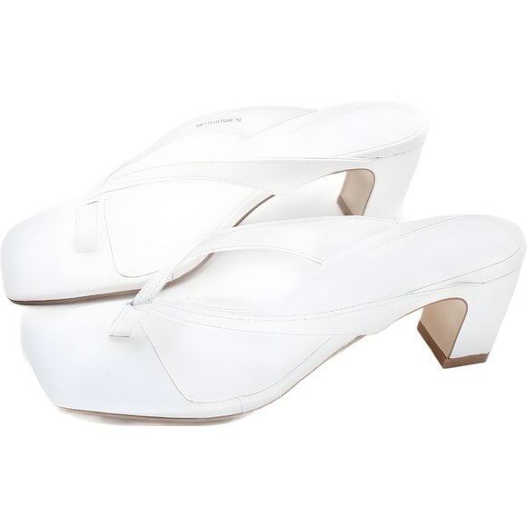 Steve Madden Ninna Blade Heel Thong Sandals White Women's US 7M - Picture 2 of 6